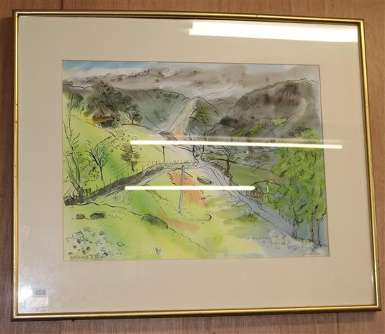 Edward Piper, ink and watercolour, Martindale, signed and dated 1987, 44 x 59cm